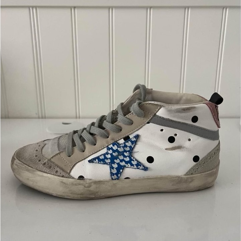 White Golden Goose Mid Star Sneakers (Size 6)